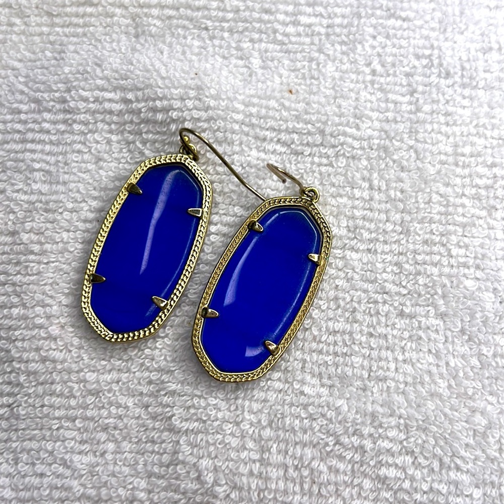 Kendra Scott earrings, blue with gold